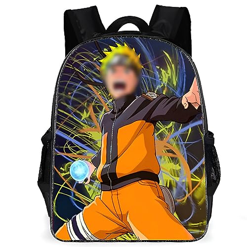 REYOK Rucksäcke Kinder Schulrucksack Sasuke Schultasche 3D-gedruckte Cartoon Anime Schultaschen für Jungen Grund- und Mittelschüler von REYOK