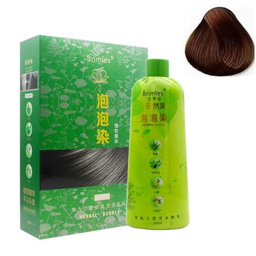 500ML Brimless Shampoo, 2023 Upgraded Shampoo Brimies, Natural Hair Dye Shampoo Rapid Hair Fast Black Color Shampoo For Man Woman (Chestnut Brown) von REYROB