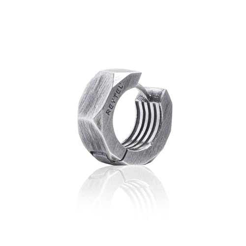 REYTEL Handgefertigt Ohrringe Silber 925 MOER – Kleine Creolen Wikinger Ohrring für Herren Damen – Durchmesser 1.4CM – Ausgefallene Schmuck Geschenk für Frauen Männer von REYTEL