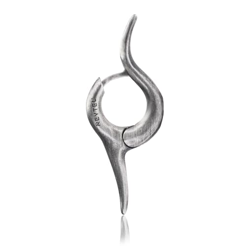 REYTEL Ohrringe Silber 925 FLAMME Kleine Creolen Ohrring für Herren Damen Hypoallergene Ausgefallene Schmuck Geschenk für Frauen Männer - Höhe 4,35 CM von REYTEL
