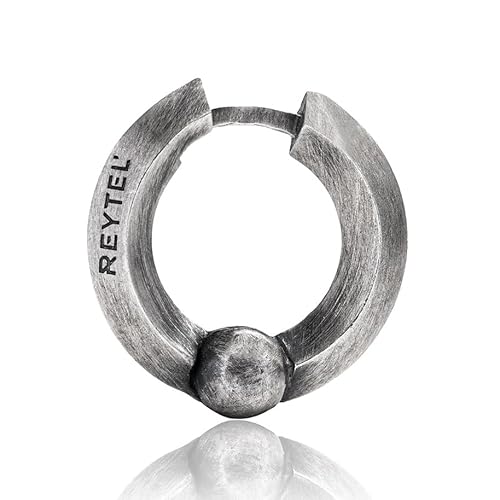 REYTEL Wikinger Ohrringe Silber 925 AVENIR – Kleine Creolen Ohrring für Herren Damen – Höhe 1.94CM – Ausgefallene Schmuck Geschenk für Frauen Männer von REYTEL