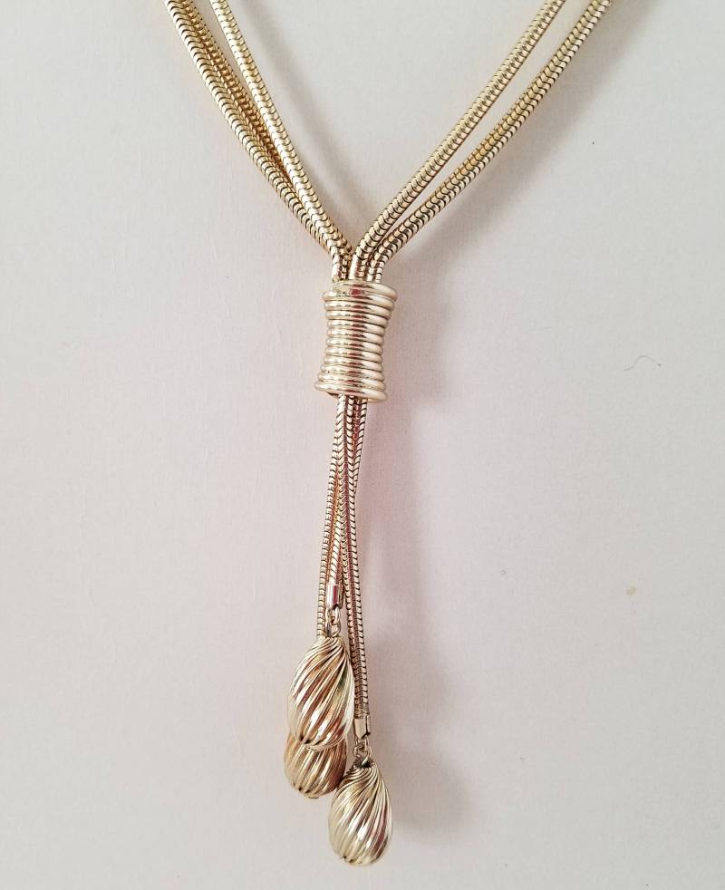 Vintage Gold Ton Dangle/Quaste Halskette von REdesignkc