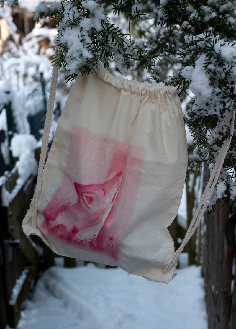 Handbemalter Baumwoll Rucksack Mit Einen Fuchs von REdreamworks