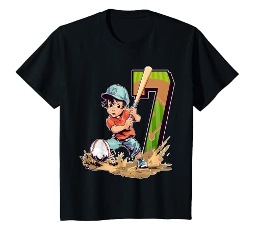 Kinder Baseball zum 7. Geburtstag T-Shirt Kinder Baseball zum 7. Geburtstag T-Shirt von RF Baseball Birthday Party Gifts