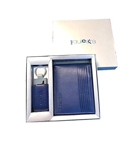 RF Distribution Set mit Schlüsselanhänger und Geldbörse aus Leder blau von RF Distribution