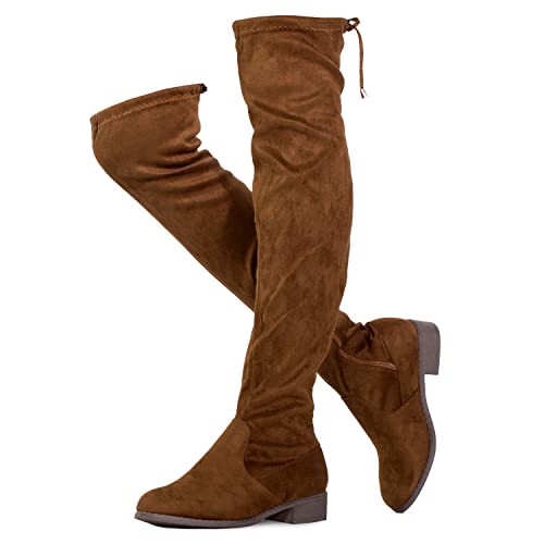 RF ROOM OF FASHION Damen Tokyo Stretchy Overknee-Stiefel (normale Wade), Camel/Tan (normale Wadenlänge), 39 EU von RF ROOM OF FASHION