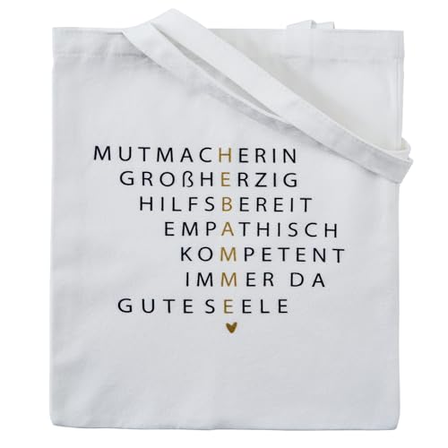 RF&CM Jutebag - Hebamme mit Herz | Dankeschön-Geschenk Hebamme | Abschiedsgeschenk Hebamme | Canvas Tasche bedruckt von RF&CM