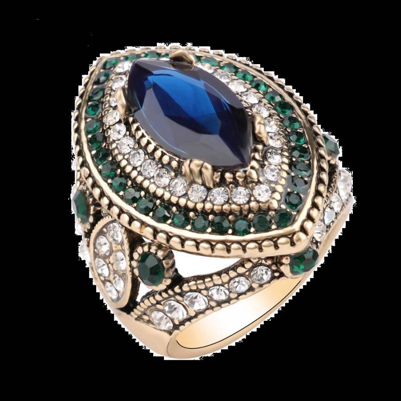 Hurrem Sultan Designer Ring Mit Tiefblauer Farbe Und Saphir von RF2018