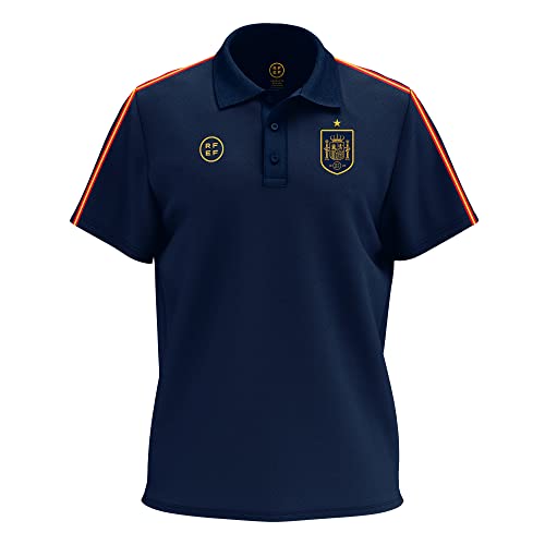 RFEF Unisex Polo offizielle Replik spanische Fußballmannschaft Poloshirts, Marineblau, XL von RFEF