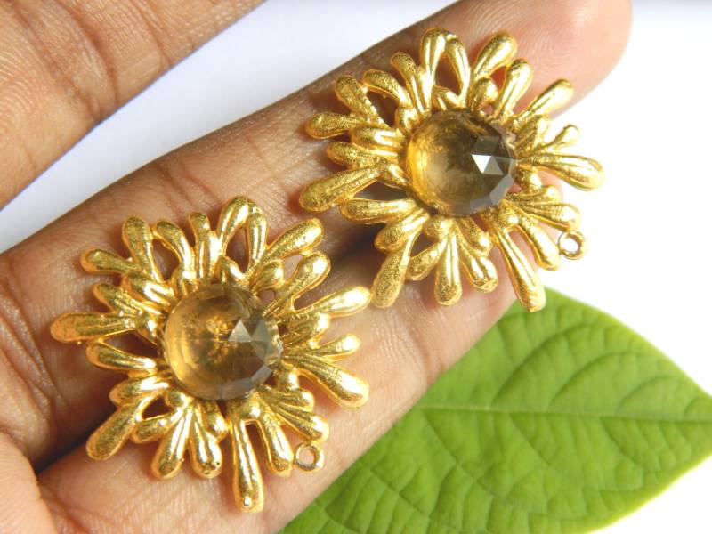 Blume Bolzen Ohr Post Messing Ohrstecker Stecker Boho Diy Schmuck Zubehör von RFGemsNjewels