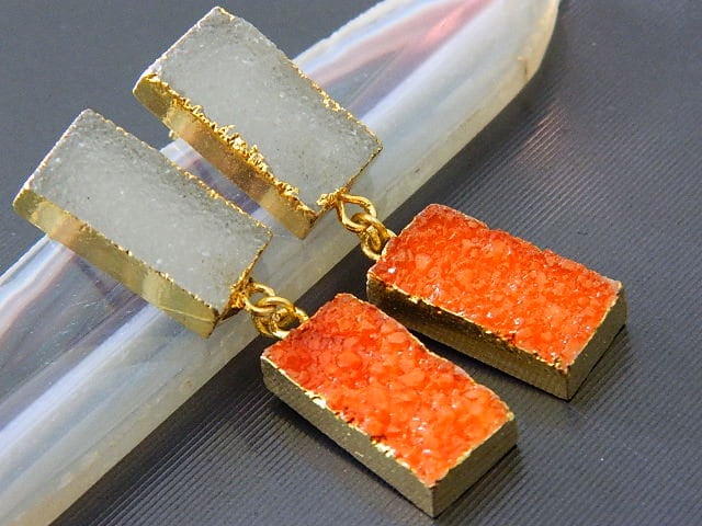 Edelstein Schmuck Natürliche Zucker Druzy Scheiben 18K Gold Filled Galvanisiert Ohrring Handgefertigte Designer Modeschmuck Geschenk Für Frauen von RFGemsNjewels