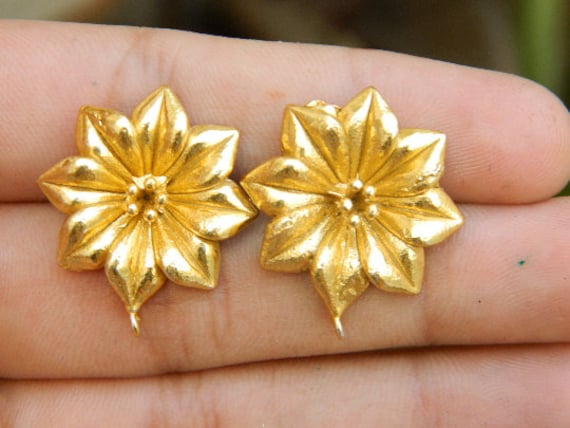 Messing Ohrstecker Stecker - Ohr Post -Perlen Zubehör -Diy -Ohrring Komponenten, Schmuckherstellung -Schmuckzubehör- 1 Paar von RFGemsNjewels