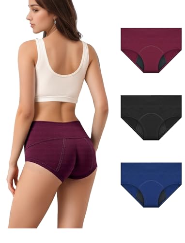 RFOGJV Menstruationsunterwäsche, Periodenunterschwäsche Baumwolle Starke Blutung Leckschutz | 3er Pack Periodenslip Damen, 3XL RFOGJV Menstruationsunterwäsche, Periodenunterschwäsche Baumwolle Starke Blutung Leckschutz | 3er Pack Periodenslip Damen, 3XL von RFOGJV