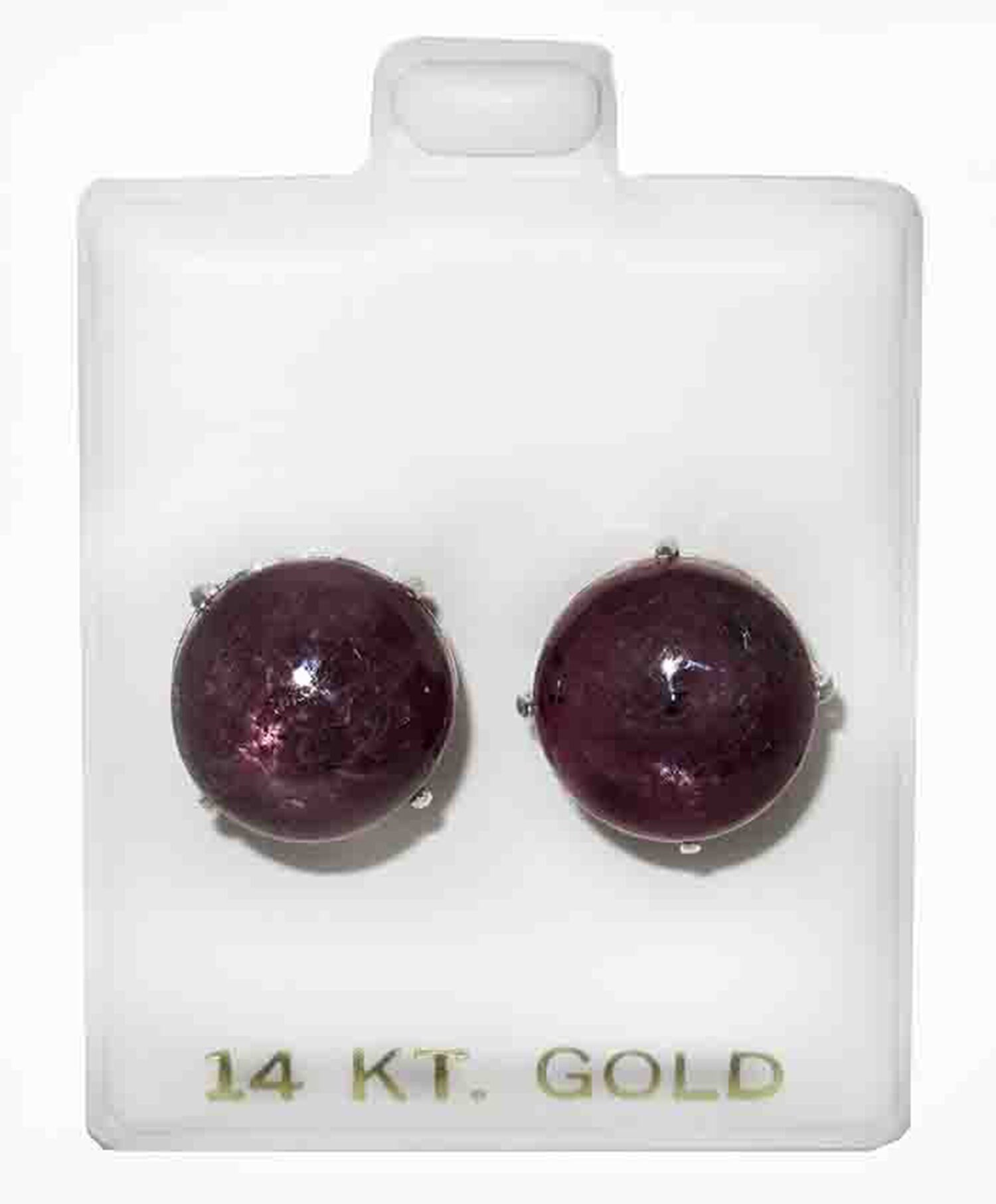 Echte Star Ruby Ohrringe. Gestüt 14K Weißgold von RFRCorp