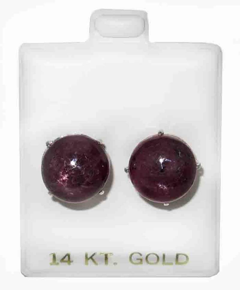 Echte Star Ruby Ohrringe. Gestüt 14K Weißgold Echte Star Ruby Ohrringe. Gestüt 14K Weißgold von RFRCorp