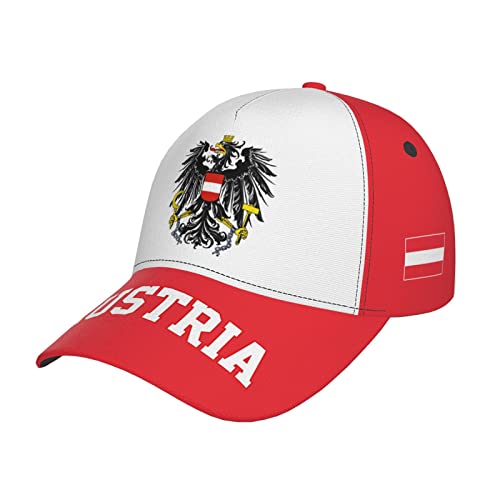 RFSHOP Österreichische Flagge Österreichische Baseballkappe Volldruck Erwachsene Männer Hut Patriotismus Unterstützer Fußball Caps Schwarz, #886, One size von RFSHOP