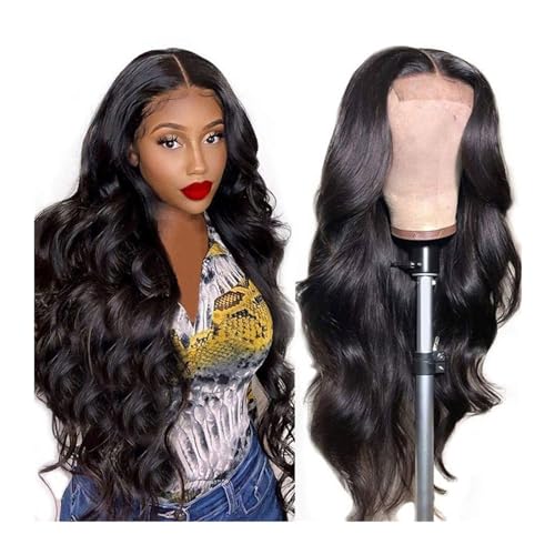Perücken Remy Haar for Frauen Spitze Frontal Perücke 24 Zoll Große Wellenlänge Perücke Transparente Spitze Front Echthaar Perücken Peruanischen Perücke fasching von RFSHOPQW