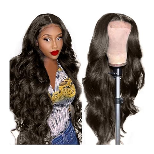 Perücken Remy Haar for Frauen Spitze Frontal Perücke 24 Zoll Große Wellenlänge Perücke Transparente Spitze Front Echthaar Perücken Peruanischen Perücke fasching von RFSHOPQW