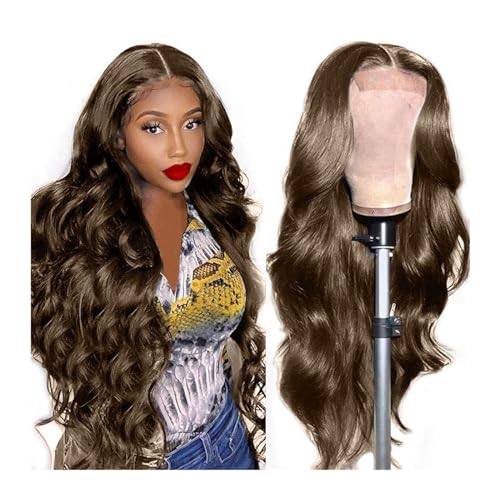 Perücken Remy Haar for Frauen Spitze Frontal Perücke 24 Zoll Große Wellenlänge Perücke Transparente Spitze Front Echthaar Perücken Peruanischen Perücke fasching von RFSHOPQW