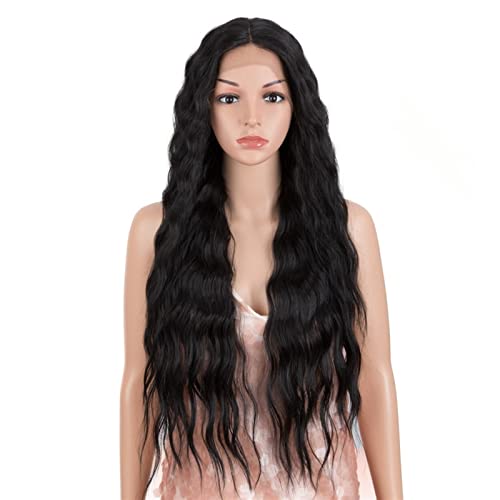 Perücken Synthetische Spitze Perücke lange tief gewellte Ombre Blonde Hochtemperaturperücken Synthetische Perücken for schwarze Frauen Cosplay Perücken Perücke fasching von RFSHOPQW