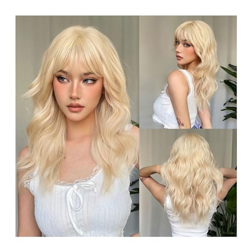 Perücken Tägliche Cosplay-Nutzung, hitzebeständige kurze gewellte Bob-Perücken for Frauen, dunkelbraune Bob-natürliche synthetische Perücke mit Pony for Mädchen Perücke fasching von RFSHOPQW