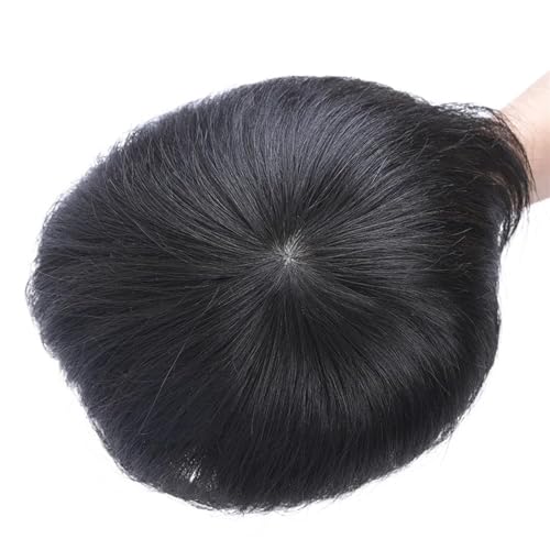 Toupee for Men 110% Density Swiss Lace Men's Wig Men's Real Hair Toupee Durable Male Capillary Prosthesis Handmade Replacement System with Indian Real Hair Clips Wig for Men (S von RFSHOPQW