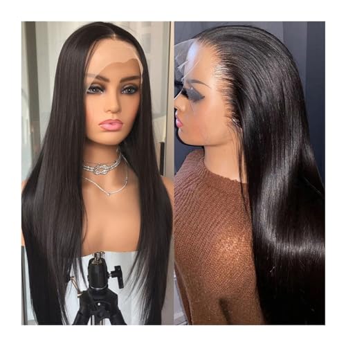 Wigs Pre-Plucked Blonde Coloured Highlight Blonde, Platinum Wig, Straight Lace Front, Synthetic Hair for Women, Glueless Lace Front Wig Fancy Dress von RFSHOPQW