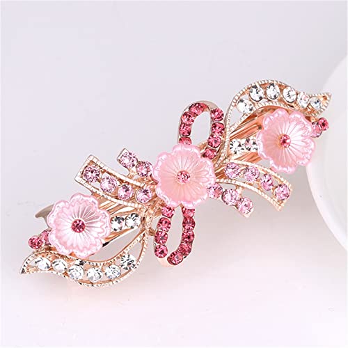 Frauen Mode Perle Strass Schachtelhalm Haarnadel Damen Luxus Frühling Clip Schmuck Kristall Haarspange Exquisite Haarschmuck 1St (Color : H) von RFXCOM