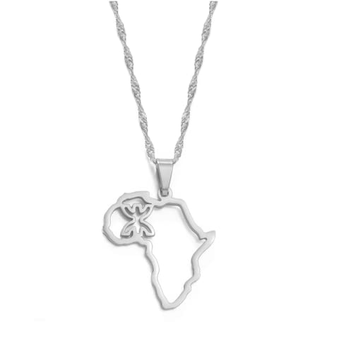 RFXSJY Karte Anhänger Halskette Afrika Karte Berber Anhänger Halsketten Afrikanischer Berber Schmuck Für Frauen Männer Hip Hop Trendy Accessoires RFXSJY Karte Anhänger Halskette Afrika Karte Berber Anhänger Halsketten Afrikanischer Berber Schmuck Für Frauen Männer Hip Hop Trendy Accessoires von RFXSJY