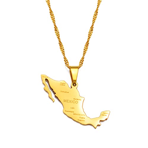 RFXSJY Karte Halskette Anhänger Mexiko Karte Mit Städte Anhänger Halskette Für Frauen Mädchen Mexikanische Karten Männer Hip Hop Trendige Schmuck Geschenke Dünne Kette RFXSJY Karte Halskette Anhänger Mexiko Karte Mit Städte Anhänger Halskette Für Frauen Mädchen Mexikanische Karten Männer Hip Hop Trendige Schmuck Geschenke Dünne Kette von RFXSJY