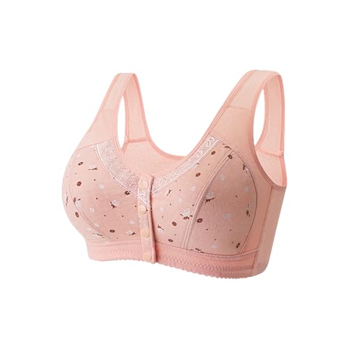 RGDIDG Front offene Schnalle große Größe dünne Nicht-Stahl-Ring BH Bequeme Unterwäsche mittleren Alters und ältere Frauen Spitze BH Weste von RGDIDG