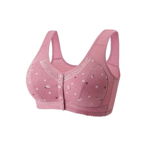 RGDIDG Front offene Schnalle große Größe dünne Nicht-Stahl-Ring BH Bequeme Unterwäsche mittleren Alters und ältere Frauen Spitze BH Weste von RGDIDG