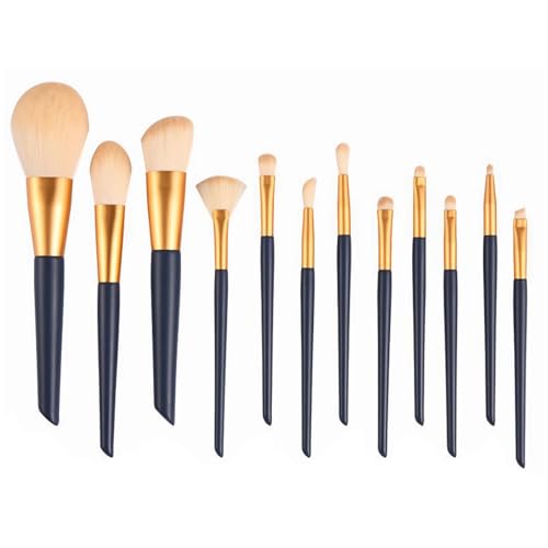 12-teiliges Make-up-Pinsel-Set, professionelle Make-up-Pinsel, tragbar, hochwertige synthetische Make-up-Pinsel-Sets, für Foundation, Lidschatten, Eyeliner, Rouge, Verblenden, Concealer von RGEVGER