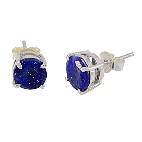 RGPL echte lapislazuli ein edelstein ovale form facettierte ohrstecker 925 sterling silber ohrring-RGPL-SELLAFC-5060-de von RGPL