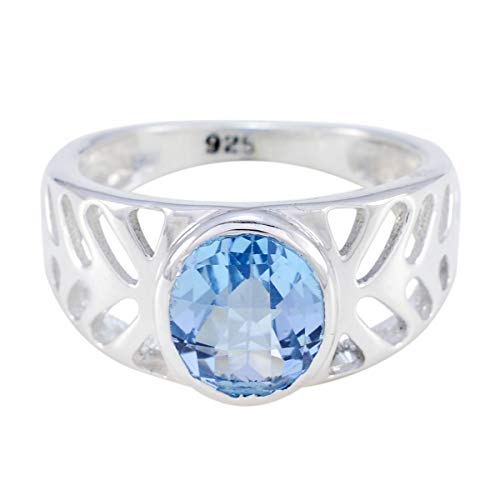 RGPL vorzeigbarer Edelstein blauer Topas 925 Silberringe Schmuckpolitur-RGPL-SRBTOCH-3357-68de von RGPL