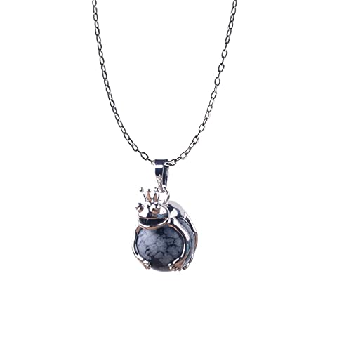 RGVV Bergkristall Kette, Neuheit Frosch Perlen Anhänger Chakra Nacklace Natur Sodalith Stein Nacklace Ankerkette Edelstein Kristall Nacklace Charm Schmuck Für Männer Frauen Teenager von RGVV