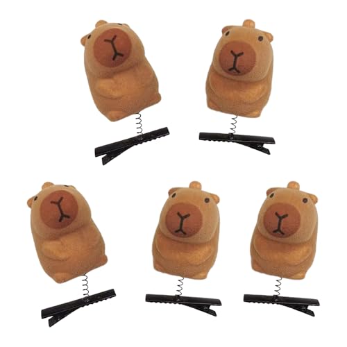RGYBAO 5 Stück Cartoon 3D Capybaras Plüsch Haarnadeln Mode Tier Haarspange Haarschmuck Geschenk für Mädchen und Frauen von RGYBAO