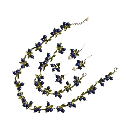 RGYBAO Anspruchsvolles Perlenschmuck-Set, auffälliges Blattperlen-Schmuck-Set, geeignet für Abend- oder Party-Outfits, Metall, Kein edelstein von RGYBAO