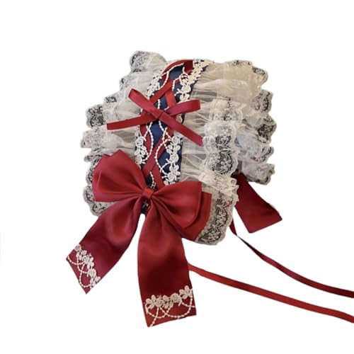 RGYBAO Damen-Haarschmuck mit gerüschter Spitze, Schleife, Cosplay, Haarschmuck für Dienstmädchen, süßes Haarband, süßes Haar-Accessoire von RGYBAO