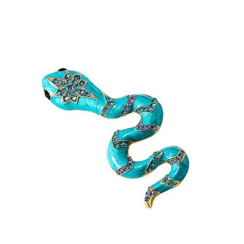RGYBAO Einzigartige Damen-Brosche mit funkelnden Strasssteinen, einzigartige Schlangen-Brosche, Legierung, Textur für multifunktionales Outfit-Styling, 9.7x4.2cm, Metall, Kein Edelstein von RGYBAO