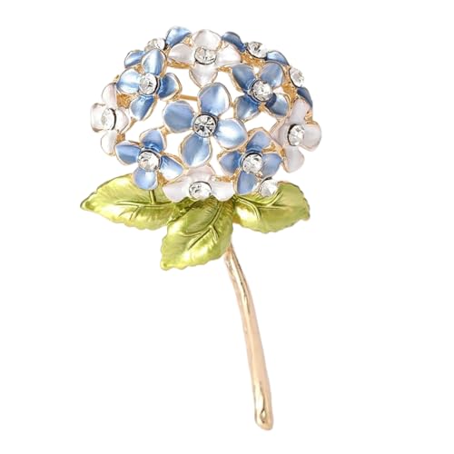 RGYBAO Elegante Hortensien-Brosche in Weißtönen, raffinierte Blumen-Anstecknadel für modische Frauen, die Stile und Details suchen, 5.4*3.1*1cm, Metall, Kein Edelstein von RGYBAO