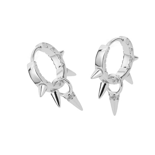RGYBAO Elegante Spikes Nieten Ohr Manschette für moderne Frauen Modische Piercing Hoop Ohrringe Handgemachte Alltagskleidung Zubehör, Diameter: 1.7cm, Pendant: 0.8cm, Kupfer, Kein Edelstein RGYBAO Elegante Spikes Nieten Ohr Manschette für moderne Frauen Modische Piercing Hoop Ohrringe Handgemachte Alltagskleidung Zubehör, Diameter: 1.7cm, Pendant: 0.8cm, Kupfer, Kein Edelstein von RGYBAO