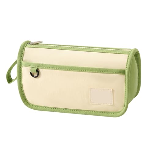 RGYBAO Federmäppchen aus Segeltuch, großes Fassungsvermögen, Federmäppchen, ästhetisches Federmäppchen, Stiftebeutel, Schreibtisch-Organizer für Studenten, grün, 21x9x11cm von RGYBAO