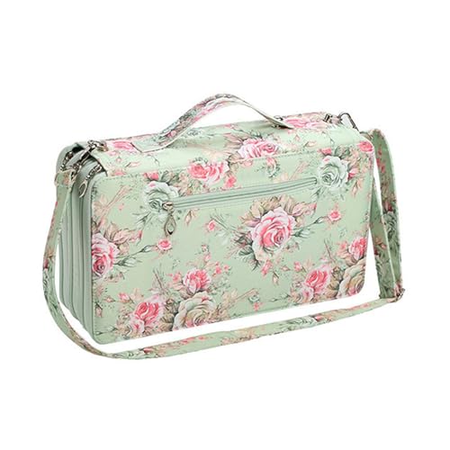 RGYBAO Großer Marker-Organizer, Tragetasche, 120 Schlitze, Marker-Aufbewahrungstasche mit Schultergurt für Pinselstifte, Kunstbedarf, lichtgrün, 35x10x19cm, Wie abgebildet von RGYBAO