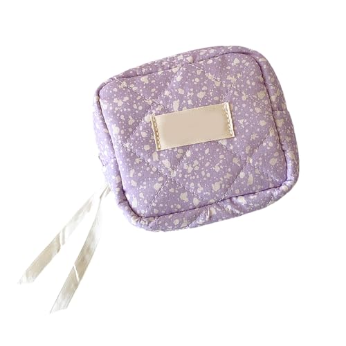 RGYBAO Make-up-Tasche, Geldbörse, adretter Reißverschluss, Kosmetiktasche, Reise-Münzbeutel, Damenbinden-Aufbewahrungstasche, Make-up-Organizer, Splashing Light Purple, 12.5x11.5x4.5cm von RGYBAO