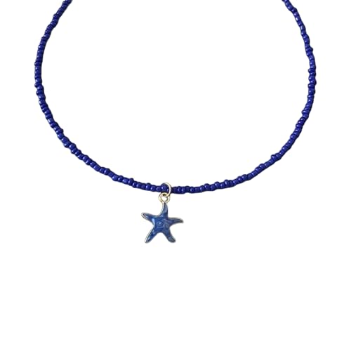 RGYBAO Schöne romantische Seestern-Halskette für Damen und Mädchen mit handgefertigten Perlen-Designs für Partys und Hochzeiten, 41-50cm, Perlen, Kein Edelstein von RGYBAO