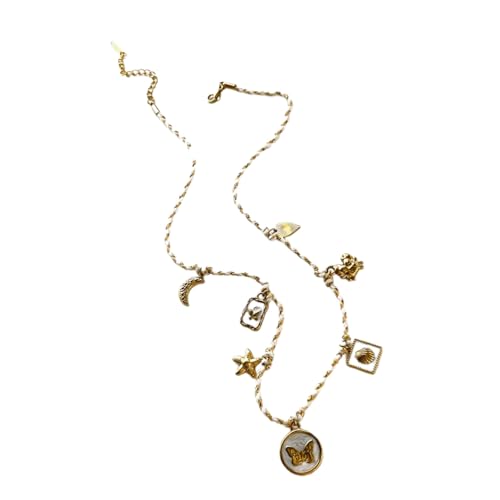 RGYBAO Sea Inspired Sea Star Heart Pendant Necklace Stainless Steel Neckchain Jewelry with Drip Detailing, 41+5cm, Edelstahl, Kein Edelstein von RGYBAO