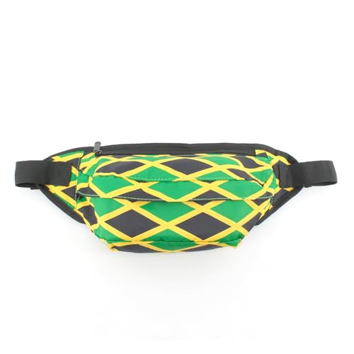 Herren und Damen Große Kapazität Hüfttasche Brusttasche Crossbody Bag Jamaican Reggae Rasta, Jamaikanisch, Einheitsgröße von RGYLION