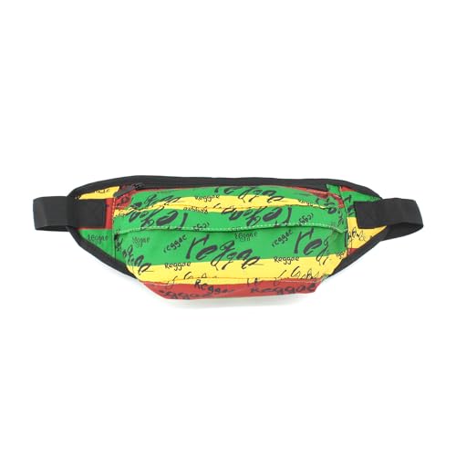 Herren und Damen Große Kapazität Hüfttasche Brusttasche Crossbody Bag Jamaican Reggae Rasta, Reggea, Einheitsgröße von RGYLION