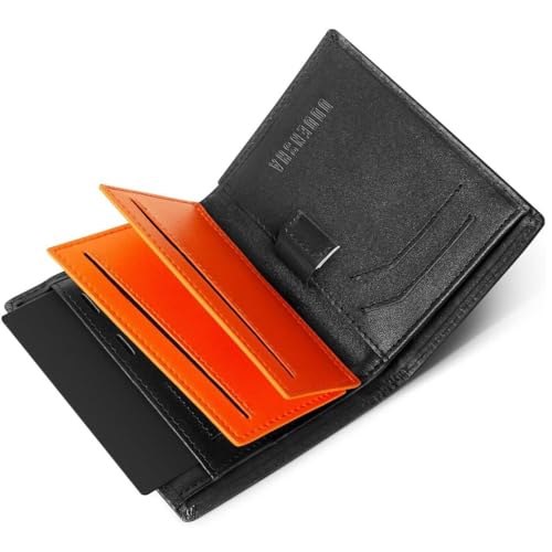 RGYYGR Black Wallet Men's RFID Protection with Coin Tray Credit Card Case A/Black/A von RGYYGR
